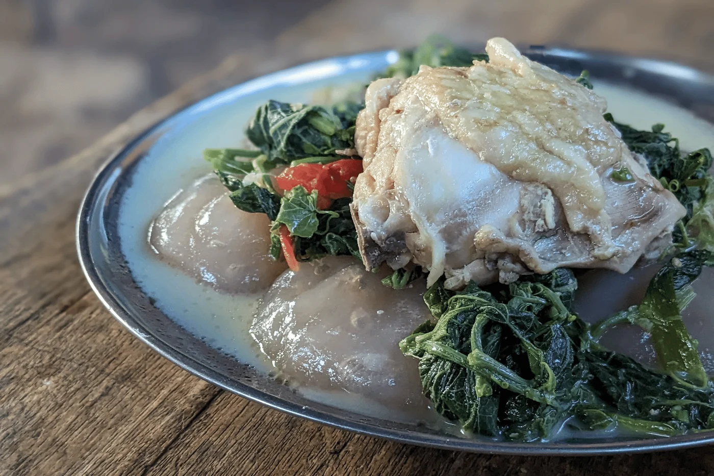 Pollo con coco y jengibre