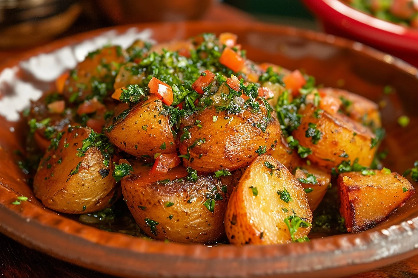 Papas doradas con perejil