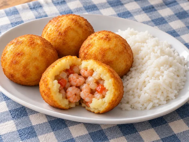 Papas rellenas con camarón