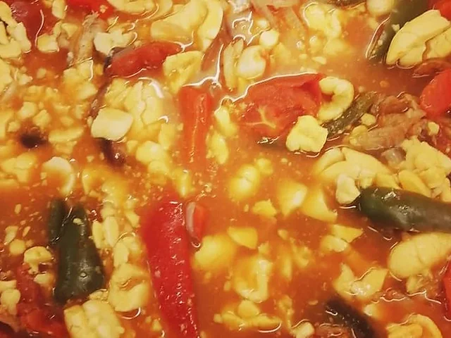Guiso de bacalao salado