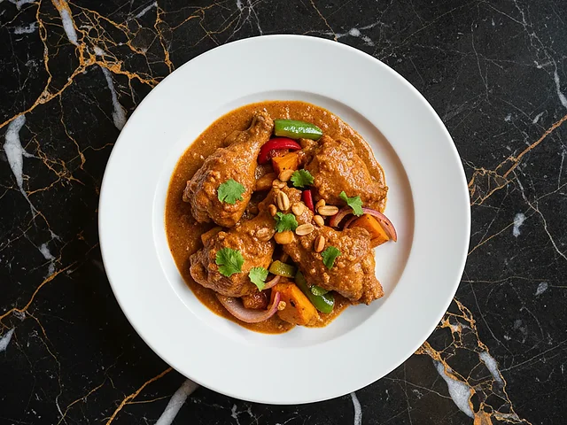 Pollo con salsa de cacahuete