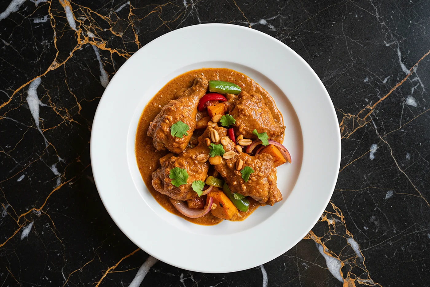 Pollo con salsa de cacahuete