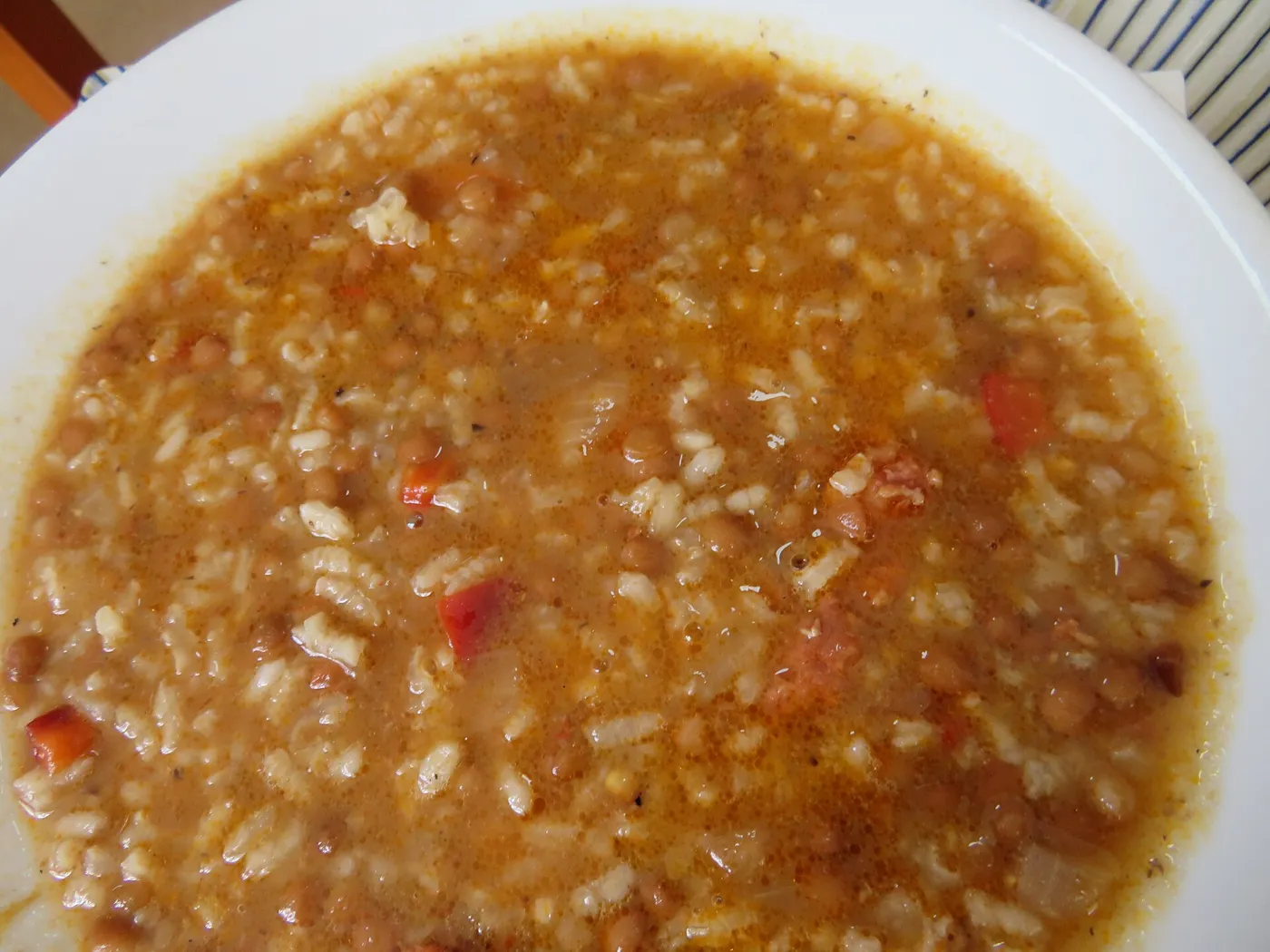 Lentejas guisadas con arroz